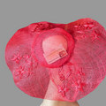 pink embroidered sinamay fasinator