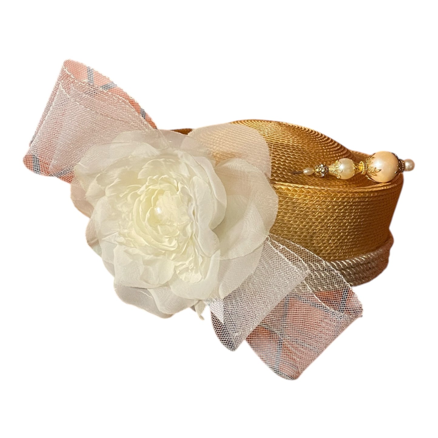 Gold and White Pillbox